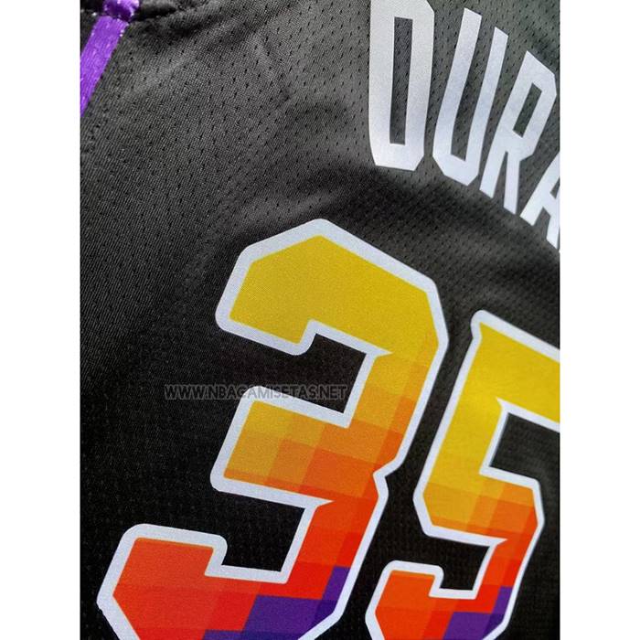 Camiseta Nino Phoenix Suns Kevin Durant NO 35 Statement 2022-23 Negro